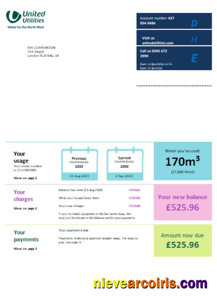 United Utilities utility business bill
